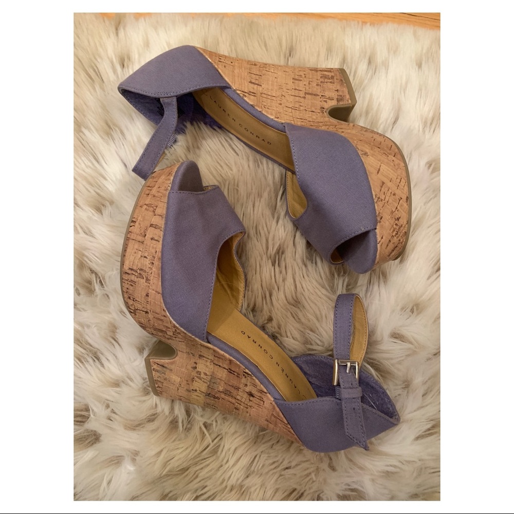 LC Lauren Conrad Purple Wedges